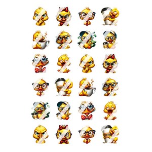 Funny Ducks Grumpy Duck Nail Art Decals - Waterslide Nail Decals