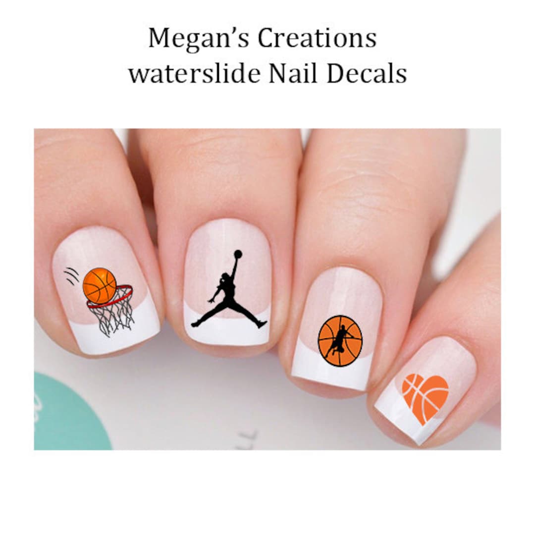 Sports Basketball Nail Art Decals Etsy