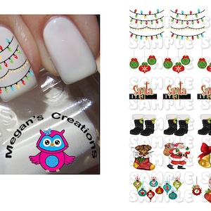 Christmas Mix Set Nail Art Decals   Set of 32 decals