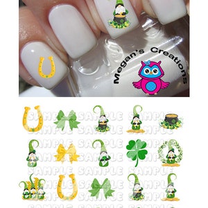 St Patricks Day Gnomes Nail Art Decals