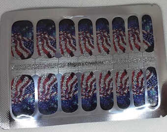 Amerikanska flaggan nagellackswraps - Nagellacksremsor