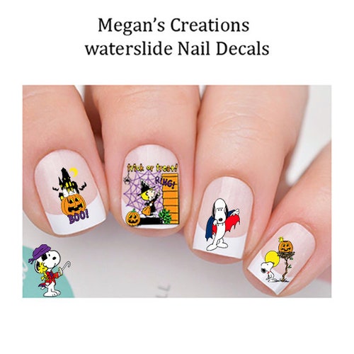 Snoopy Halloween Peanuts Set 2 Nail Art Decals Etsy