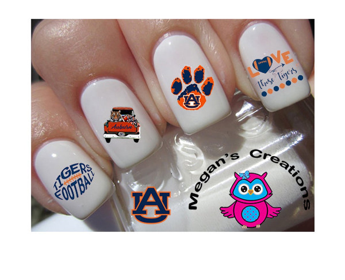 Auburn Tigers Nail Decals Nail Art Decals Etsy