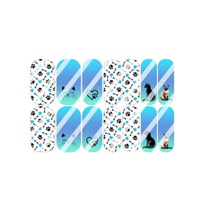 Cats Waterslide Full Nail Decals Wraps