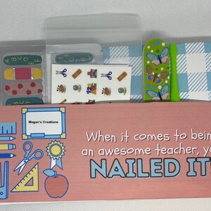 Teacher Gifts -  End of Year Teacher Gift - Teacher Appreciation Gift - Teacher- Teacher Nail Wraps Gift Sets