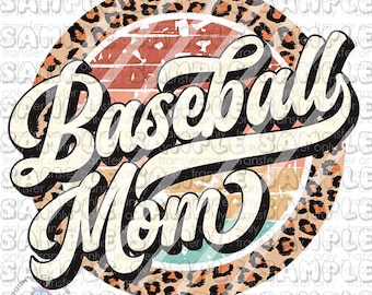 Baseball Mom Retro, Leopard Baseball mama, Baseball Mom  Ready To Press Sublimation Transfer
