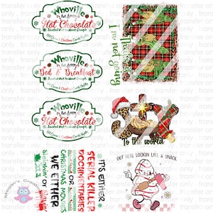 7 Christmas Design #2 Clear/White Waterslide Decal Paper - Ready To Use Waterslide Decals