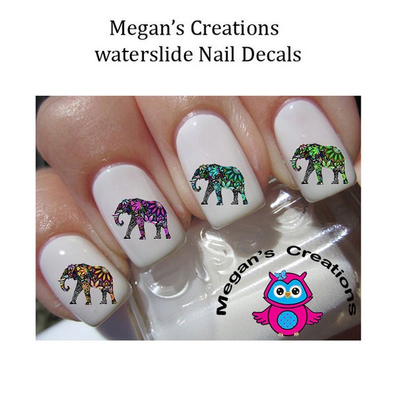Elephant Nail Art Decals Etsy