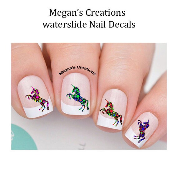 Unicorn Design U102 Nail Art Decals Etsy Unicorn Design U102 Nail Art Decals Etsy