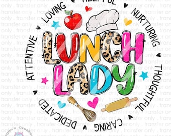 Lunch Lady, Cafeteria Crew, Schulanfang, Kader, Einschulung bereit, DTF Transfer zu drücken