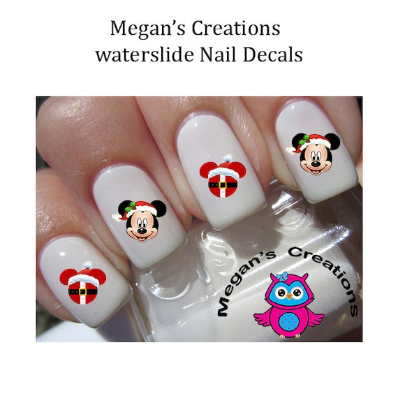 Christmas Mickey Mouse Heads Nails Decals Nail Stickers