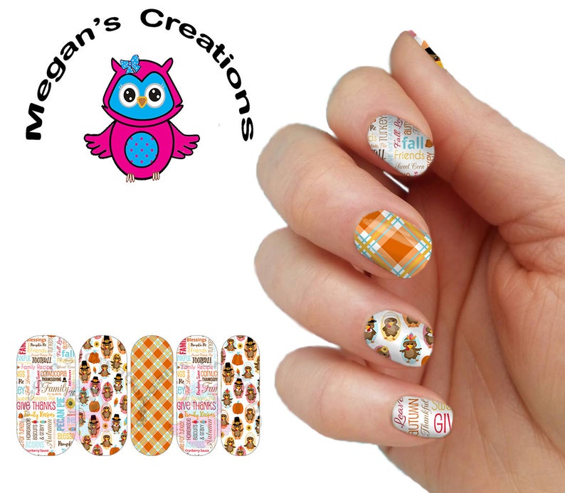 Fall Autumn Thanksgiving Design 3 Full Nail Wrap Nail Art Etsy Fall Autumn Thanksgiving Design 3 Full Nail Wrap Nail Art Etsy