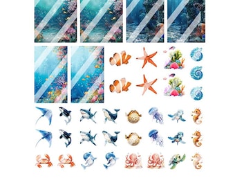 Underwater Ocean Sea Creature Animals Nail Art Decals - Waterslide Nail Decals