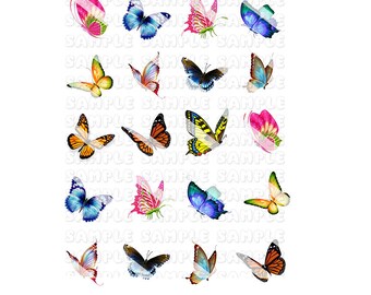 Vivid Butterflies Butterfly Nail Art Decals