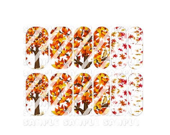 Decalcomanie per nail art con foglie autunnali