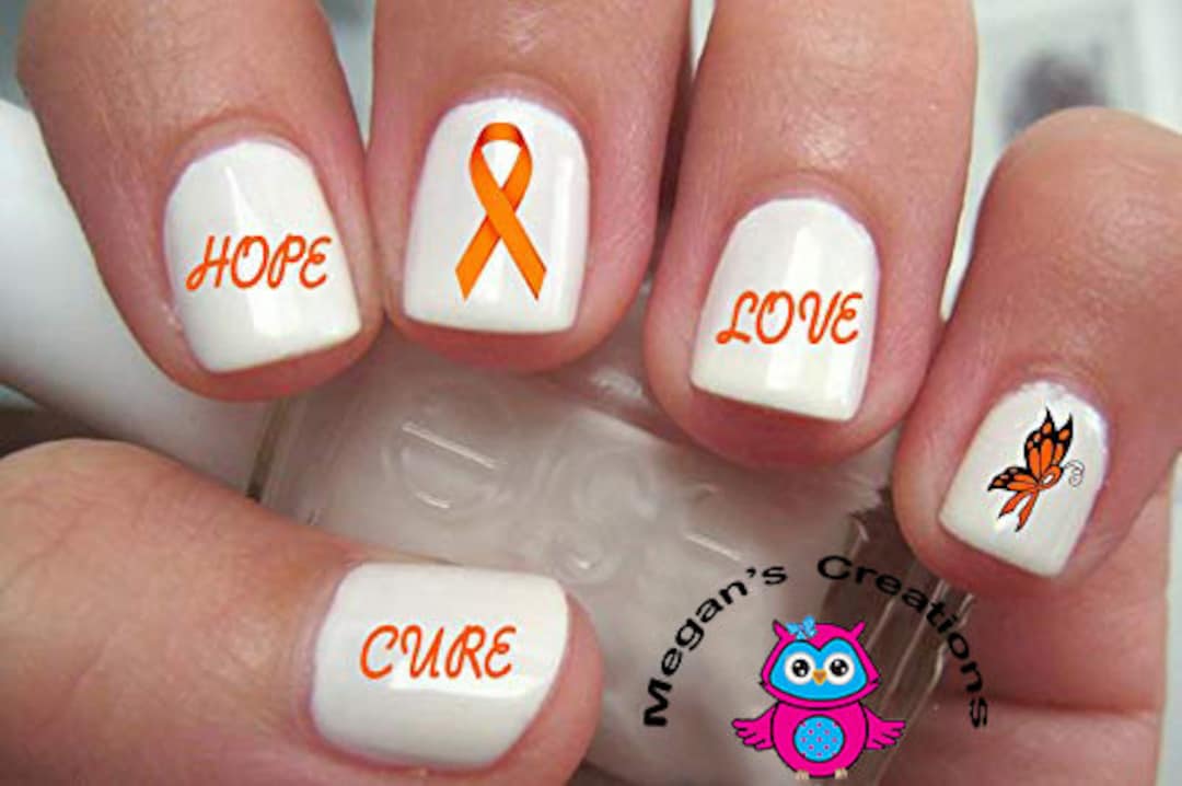 Awareness Orange Ribbon Nail Art Decals Ms or Leukemia Etsy