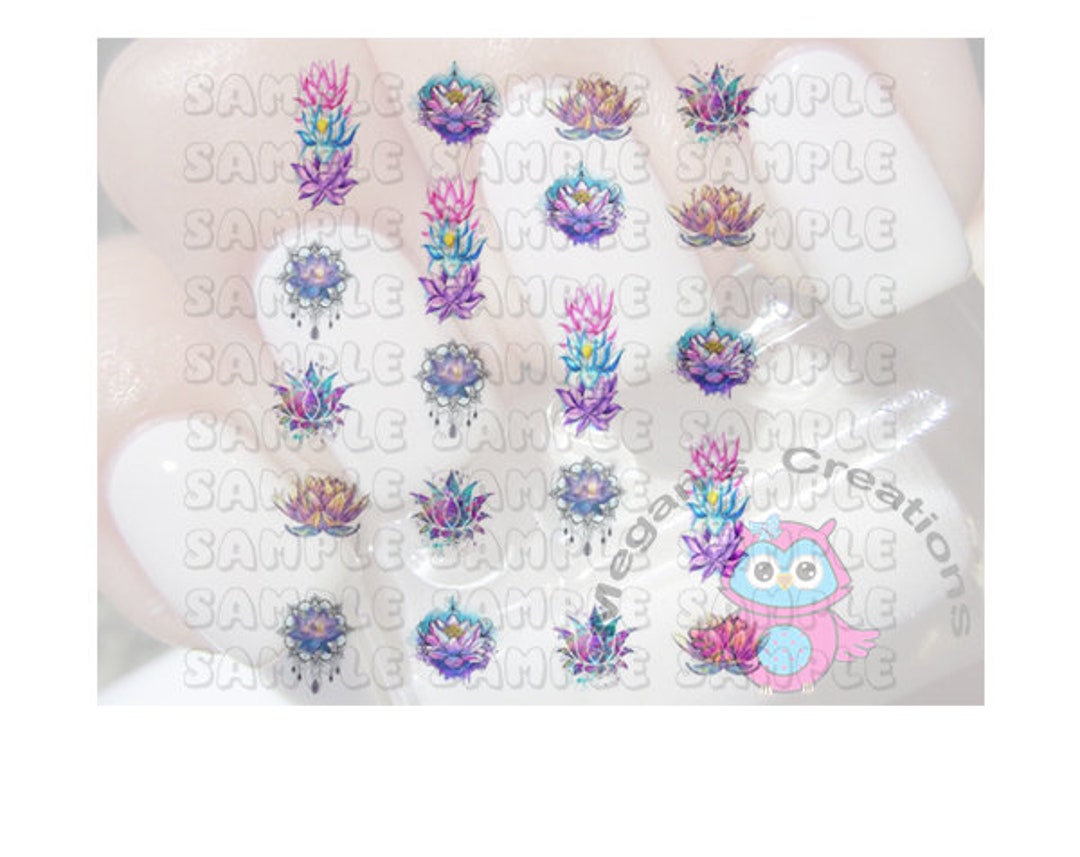 Lotus Flower Nail Art Decals - Etsy