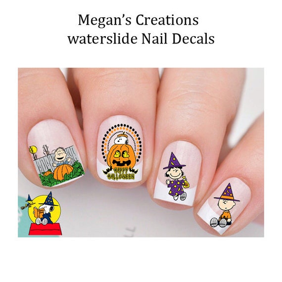 Snoopy Halloween Peanuts Set 3 Nail Art Decals Etsy