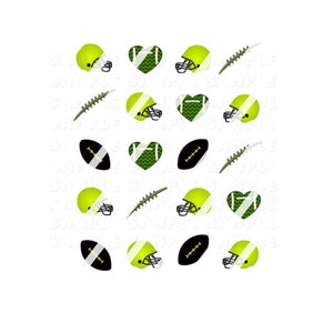 Yellow and Black Football Nail Art Decals