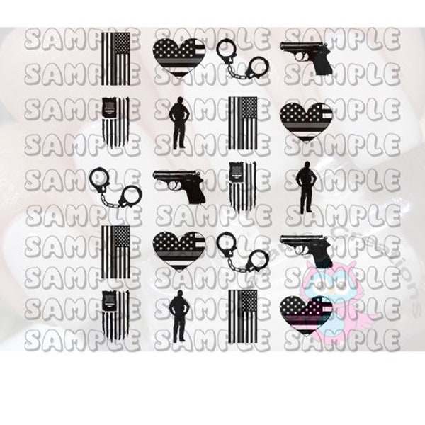 General Nail Decals - Correctional Officer #2 Nail Art Decals