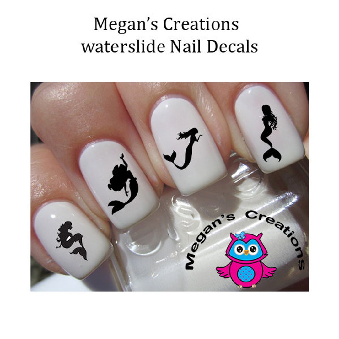 Mermaid Nail Decals Etsy