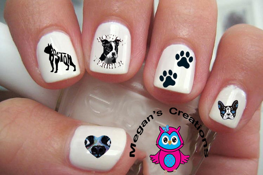 Boston Terrier Nail Art Decals Etsy