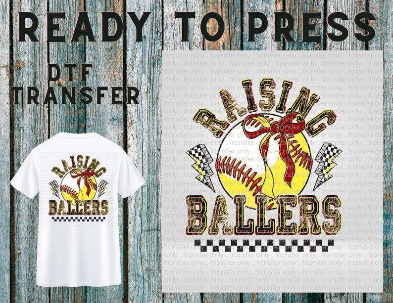 Softball Baseball Raising Ballers Ready to Press DTF Transfer - Etsy