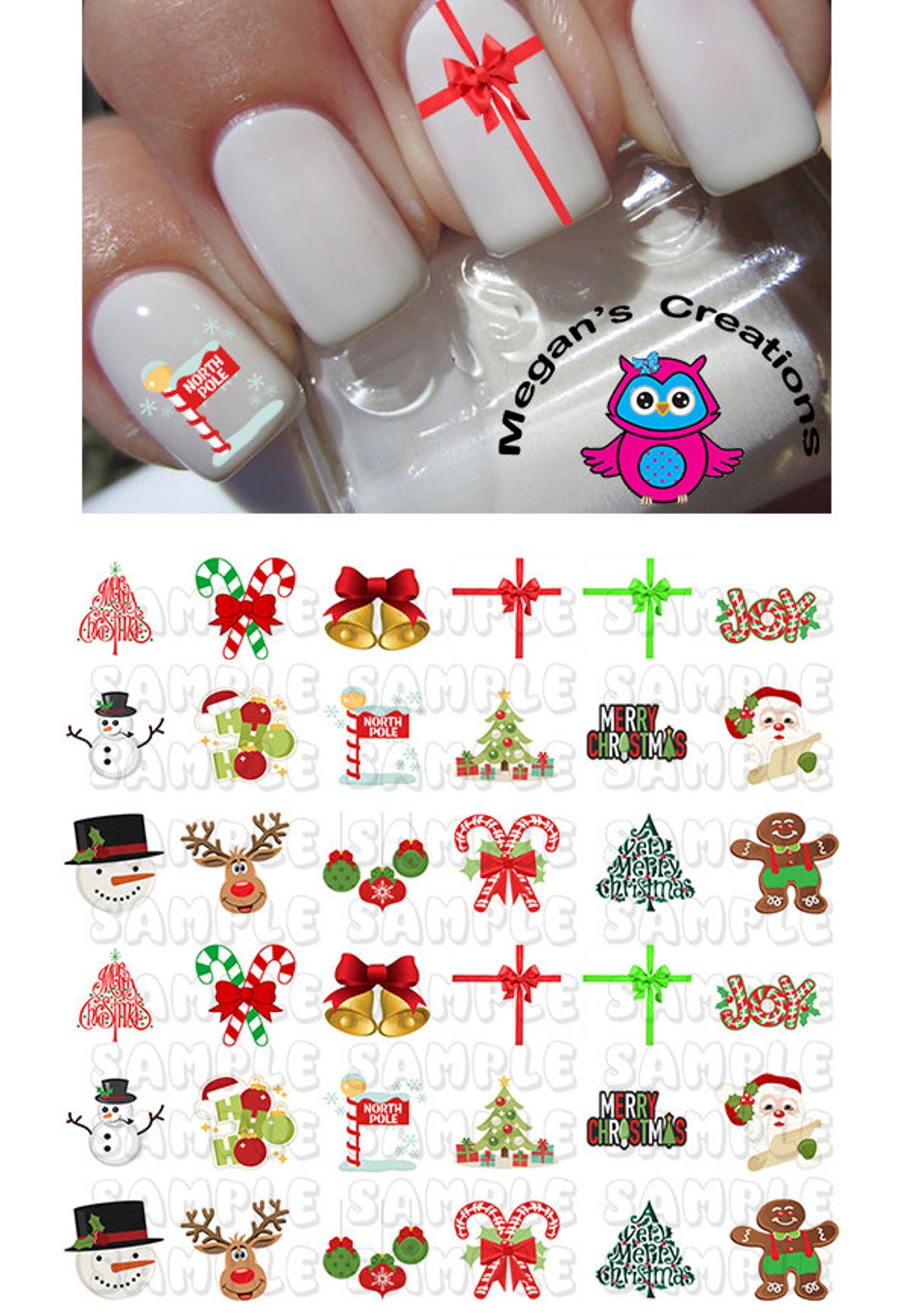 Christmas Holiday Assortment Set 2 Christmas Mix Set Nail - Etsy