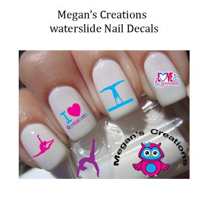 Gymnastics Pink/Purple/Blue  Nail Art Decals