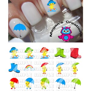 Spring Rainy Day Duck Nail Art Decals