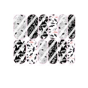 Halloween-spook, vleermuizen, spin volledige nailart-stickers