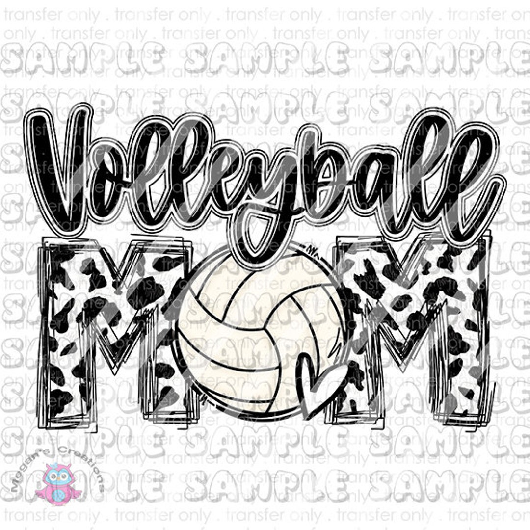 Volleyball Mom Cow Print Ready to Press Sublimation Transfer Etsy