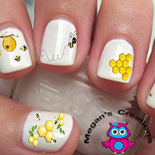 Honeybee Honey Bee Full Nail Art Decals Etsy
