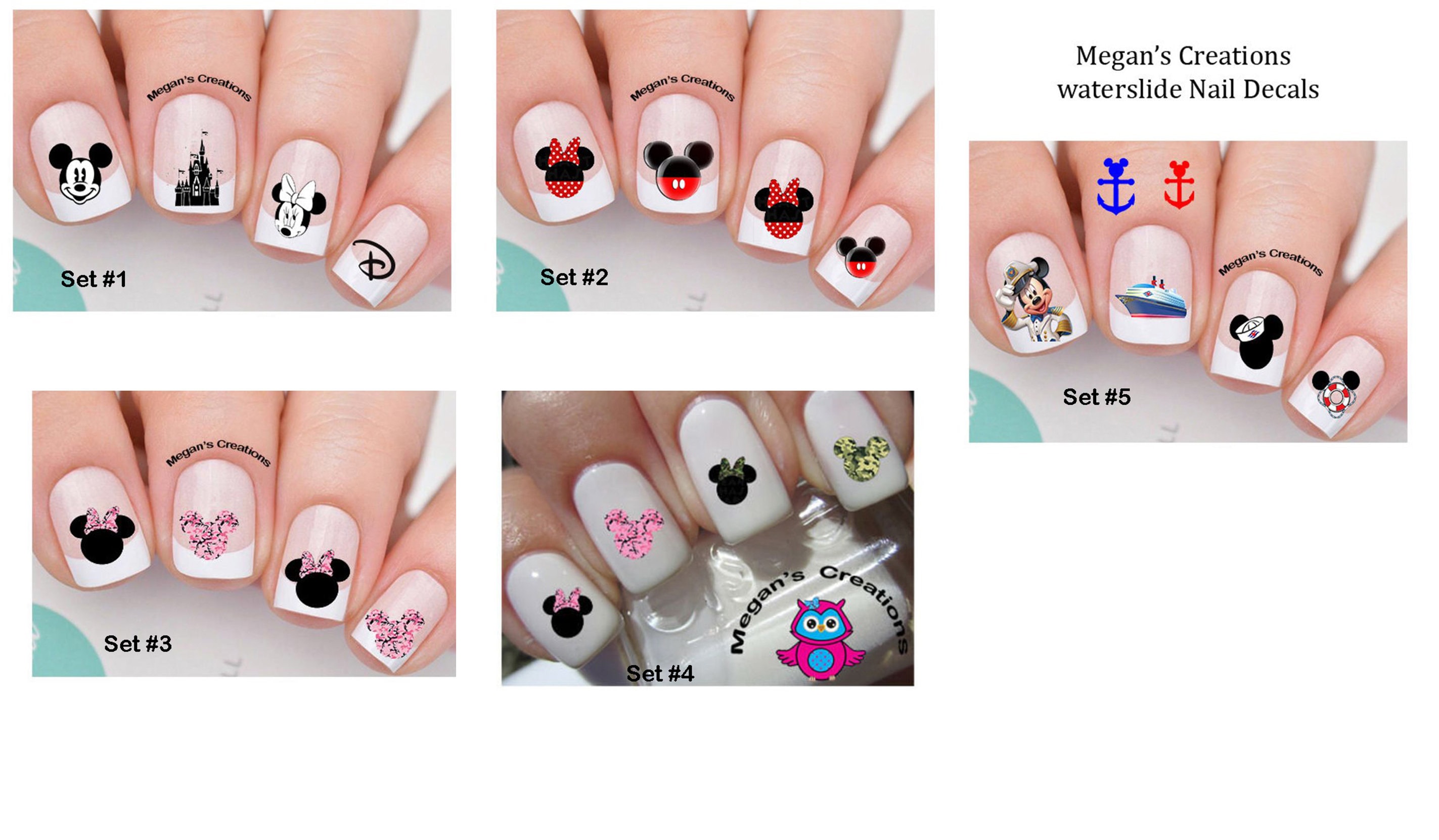 6 Sheets Mickey Nail Art Stickers Mickey Mouse Brazil