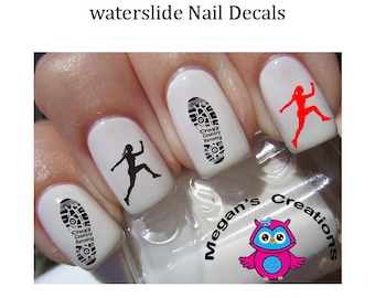 Cross  Country Running Nail Art Decals