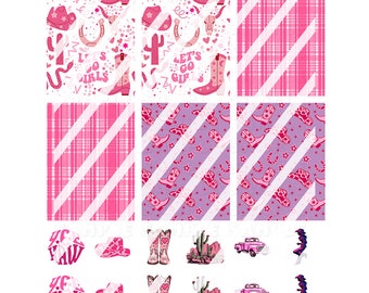 Pink Cowgirl Nail Art Decals