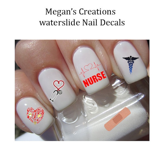 Nurse Nail Art Decals Etsy