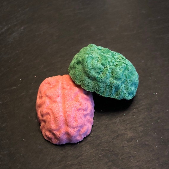 Brains Bath Bombs Set of Four Bubbling Zombie Brain Bath Bomb Etsy