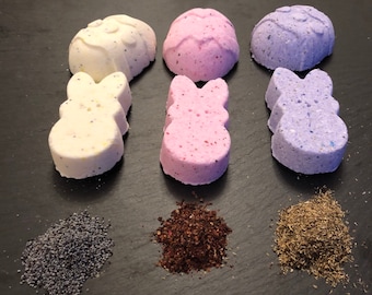 Herbal Easter Egg and Bunny Combination - Set of three Bath Bomb - Rose Hips, Lavender, Lemongrass, Organic Gifts for Her