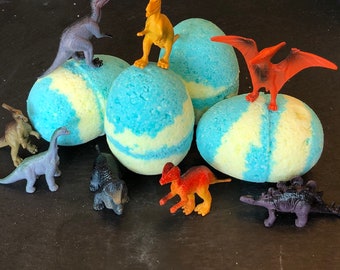 5-PACK Dinosaur Bath Bombs - Surprise Inside Eggs - Set of Five Dino Egg Bath Bombs - Birthday Party Favor - Gifts for Kids