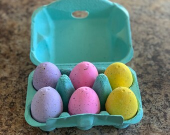 Herbal Easter Egg Bath Bombs - Set of Six Bath Bombs - Rosemary Rose Hips, Lavender, Lemongrass, Organic