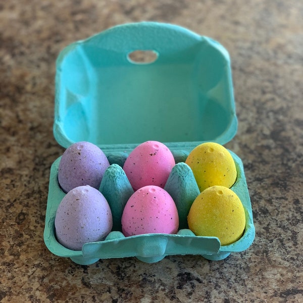 Herbal Easter Egg Bath Bombs - Set of Six Bath Bombs - Rosemary Rose Hips, Lavender, Lemongrass, Organic