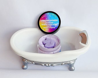 Unicorn Power Sugar Scrub - Sparkling Whipped Bath Scrub  - Unicorn Soap Inside - Birthday Gift - Kids Party Favor