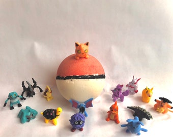 Monster Bath Bomb - Two Monsters Inside each bath bomb - Poke ball Bath Bomb - Gifts for Kids
