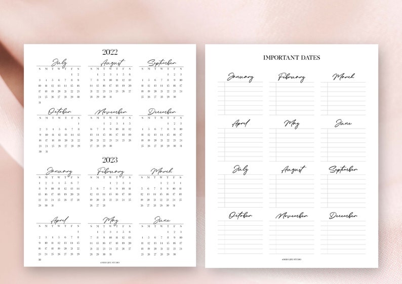 Mid Year Planner Calendar and Important Dates Printable - Etsy Canada