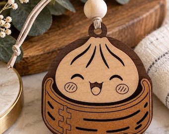 Squishy Dumpling Ornament, Trending Christmas, Layered Wood Stocking Stuffer Gift