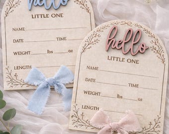 Anuncio de nacimiento grabado con láser, placa con las estadísticas del nacimiento del recién nacido, regalo para baby shower, decoración para la habitación del bebé.