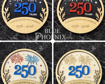 Imán SVG del 250.º aniversario de EE. UU. • Fuegos artificiales (archivo digital)