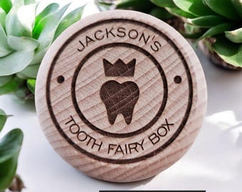 Personalized Wooden Tooth Fairy Box, Custom Name Keepsake Holder