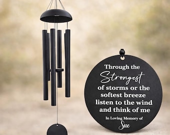 Memorial Wind Chime, Personalized Metal Remembrance Chime, Garden and Yard Decor